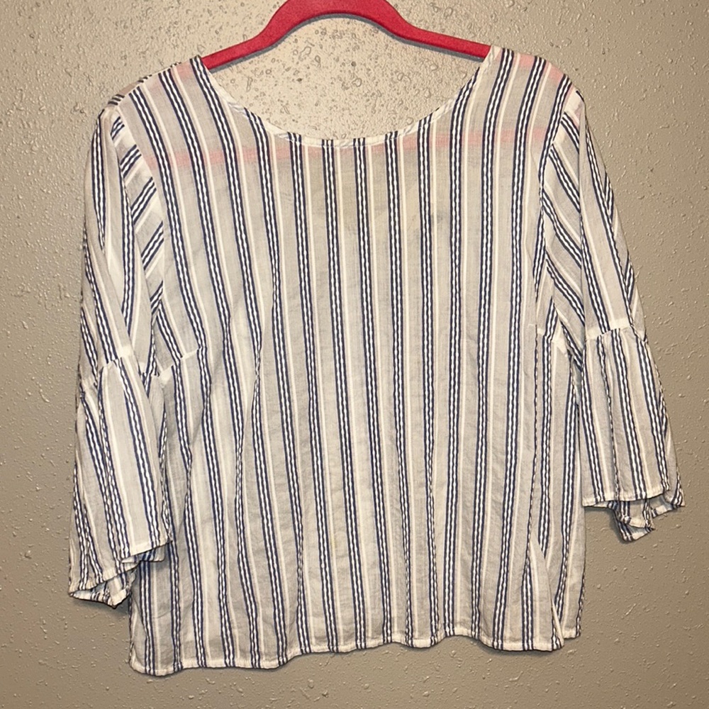 Blue and White Stripped Top
